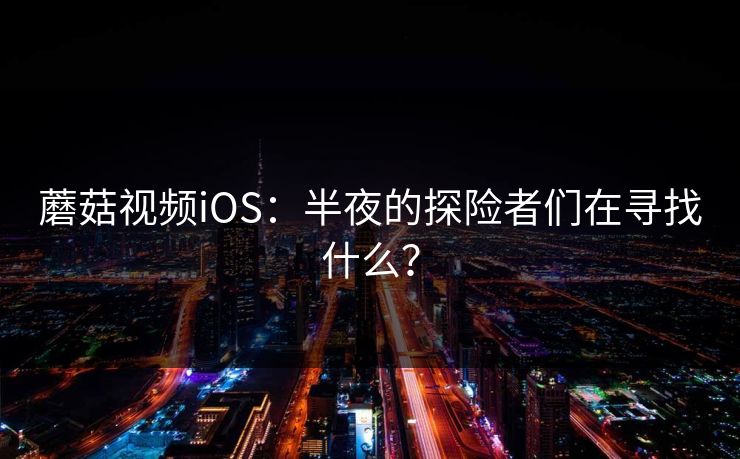 蘑菇视频iOS：半夜的探险者们在寻找什么？