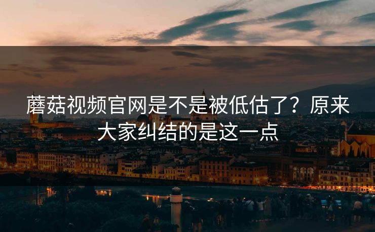 蘑菇视频官网是不是被低估了？原来大家纠结的是这一点