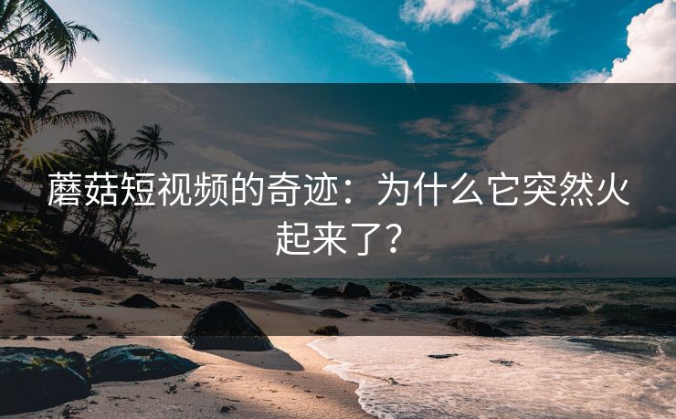 蘑菇短视频的奇迹：为什么它突然火起来了？