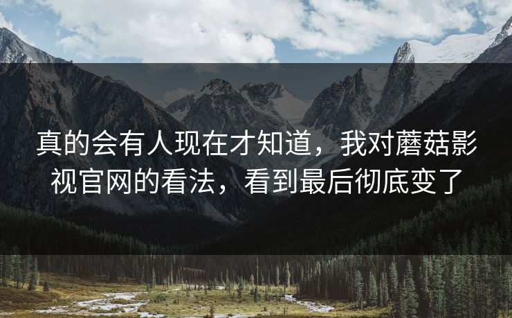 真的会有人现在才知道，我对蘑菇影视官网的看法，看到最后彻底变了