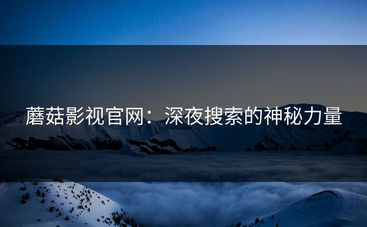 蘑菇影视官网：深夜搜索的神秘力量